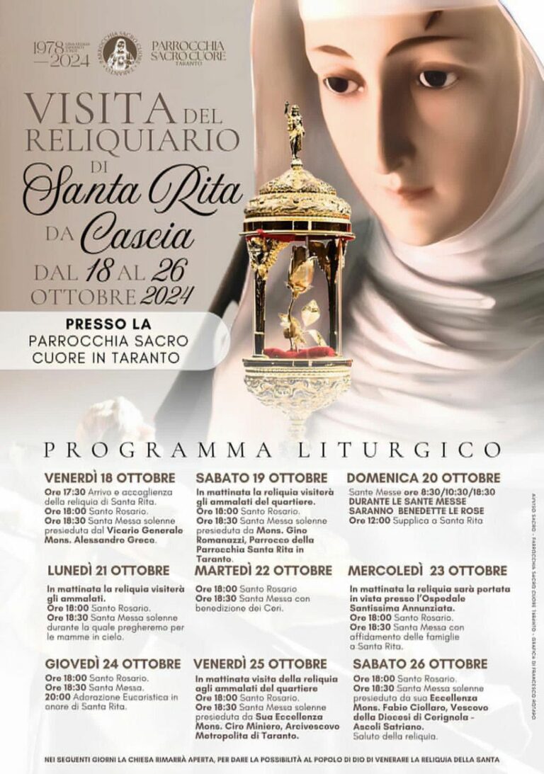 Parrocchia Santa Rita Da Cascia A Monte Mario Santa Rita da Cascia: la parrocchia Sacro Cuore accoglie il reliquiario