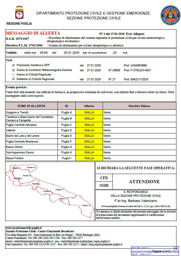 ALLERTA METEO 28 1 26